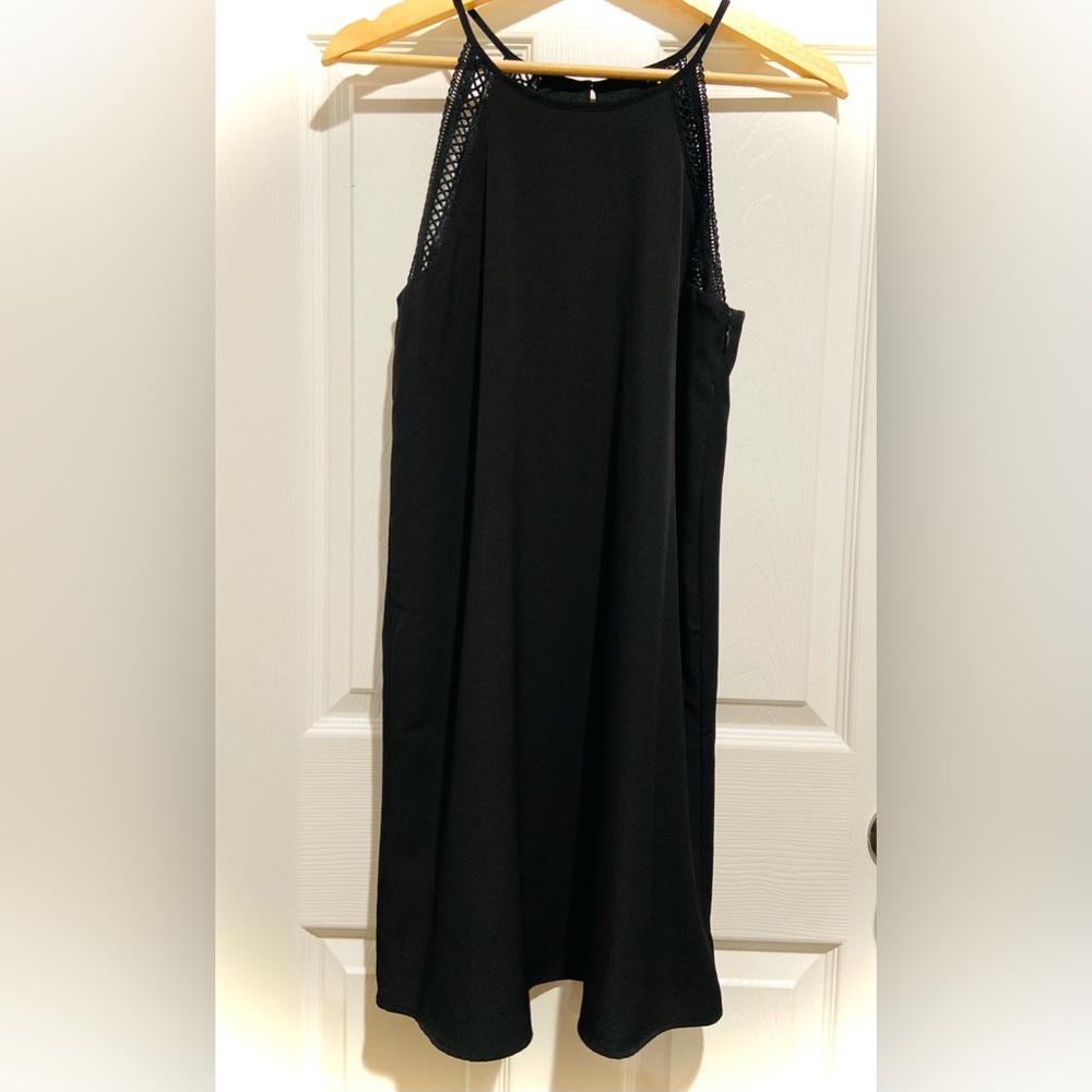 The Impeccable Pig Black Dress with Lace-Edge Details